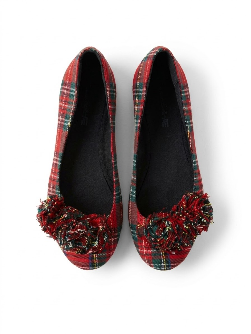 Red Tartan Plaid Ballet Flats